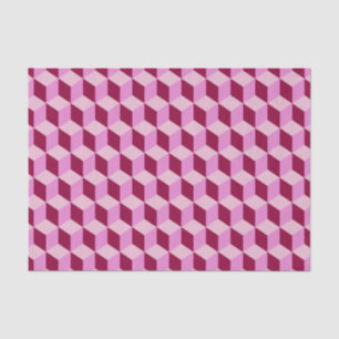 Girly Pink Tumbling Blocks Seamless Pattern Tissue Paper