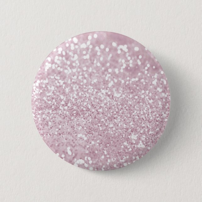 Girly Pink White Abstract Glitter Photo Print 6 Cm Round Badge (Front)