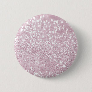 Girly Pink White Abstract Glitter Photo Print 6 Cm Round Badge