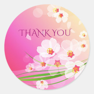 Girly Pink White Floral Collage Classic Round Sticker