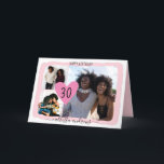 Girly Pink White Four Photo Collage Happy Birthday Holiday Card<br><div class="desc">This modern and cute Happy Birthday card is a sweet way to show your love to someone special on their birthday. It features the phrase, "Happy Birthday, " with their age and name in a black signature script typography on top of a three photo collage and a simple blush pink...</div>