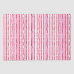 Girly Pink White Stripes Tissue Paper
