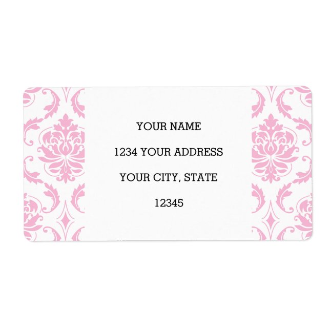 Girly Pink White Vintage Damask Pattern (Front)