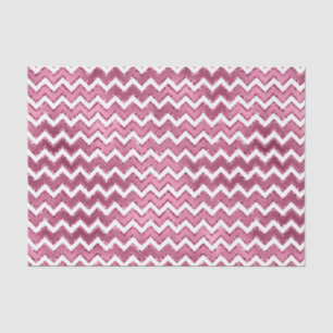 Girly Pink White Zigzag Stripes Tissue Paper