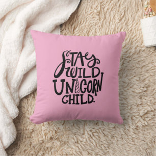 Girly Pink Wild Unicorn Cushion