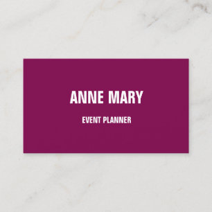 Girly Pink Wine Red Colourful Event Planner Cool Business Card