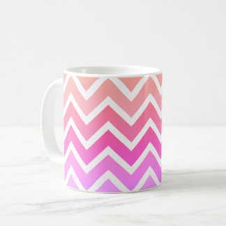 Girly Pinks & White Chevron Custom Coffee Tea Mug