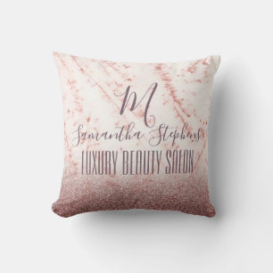 Girly Pinky Glittery Elegant Monogram Cushion