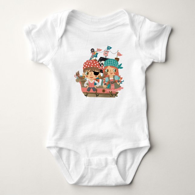 Girly Pirates Baby Bodysuit (Front)
