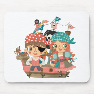 Girly Pirates Mouse Mat