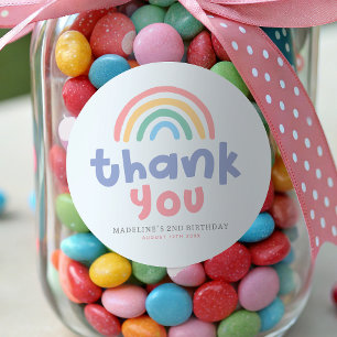 Girly Pool Party Rainbow Girls Birthday Favor Classic Round Sticker