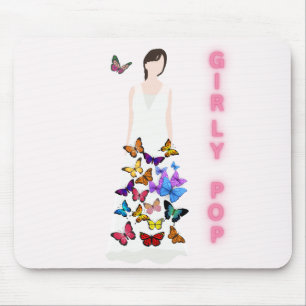 Girly pop butterfly mouse pads