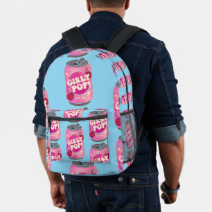 Girly Pop Cherry Soda Can Retro Y2K Pink Printed Backpack