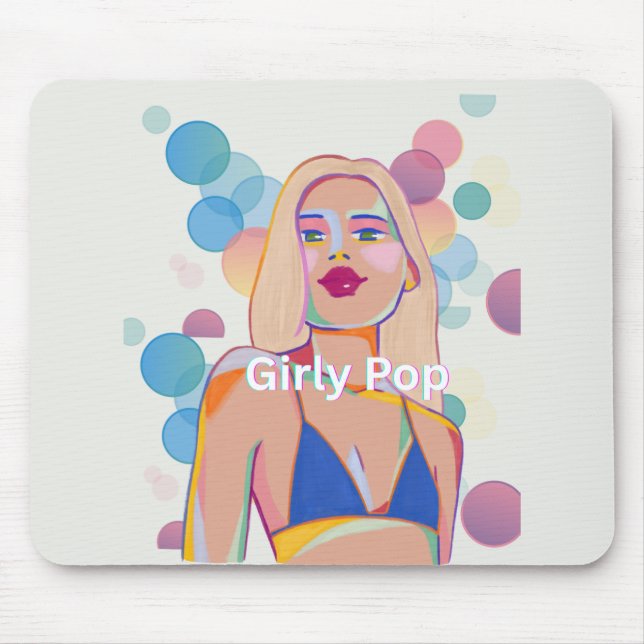 Girly pop party girl mouse pad (Front)