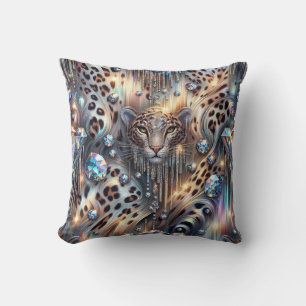 Girly Posh Leopard Print Opal Cushion