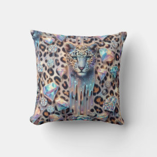 Girly Posh Leopard Print Opal Cushion
