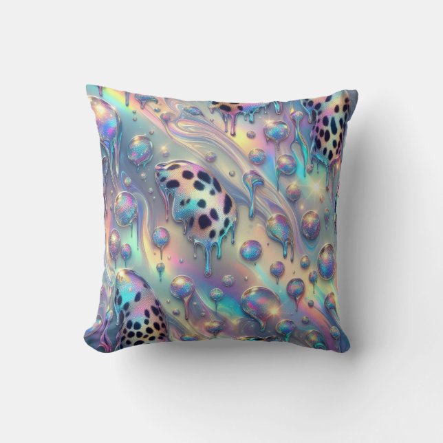 Girly Posh Leopard Print Opal Cushion (Front)