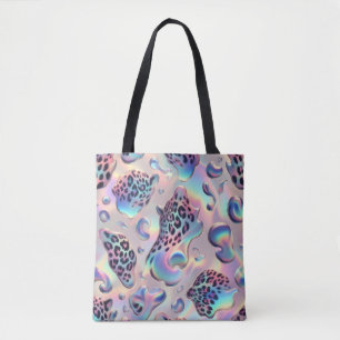 Girly Posh Leopard Print Opal Tote Bag