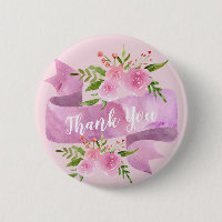 Girly Pretty Chic Floral Blush Pink Rose Thank You