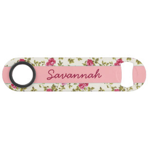 Girly Pretty Pink Floral Print Pattern Monogram