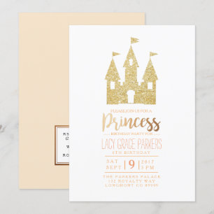 Girly Princess Birthday   Themed Party Invitation