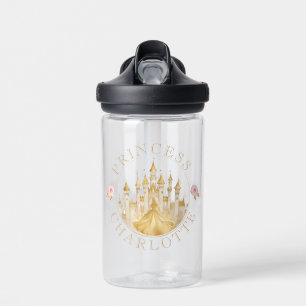Girly Princess Castle Name Water Bottle
