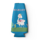 Girly Princess Llama Floral Cactus