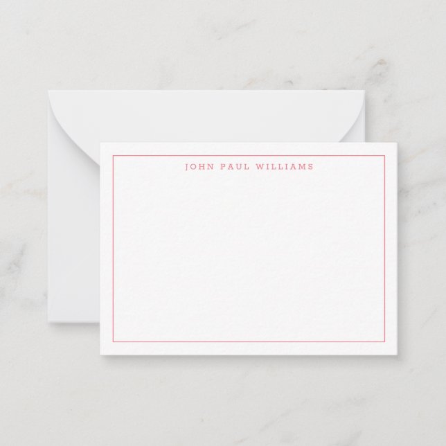 Girly Punch Pink Professional Simple Thin Border Card (Front)