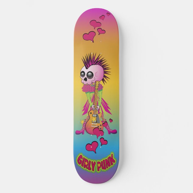 Girly Punk Rock Skate Skateboard (Front)