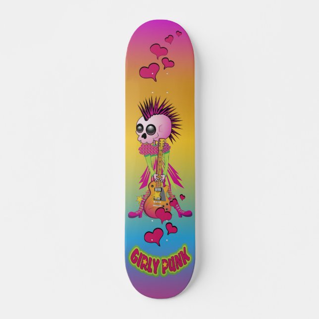 Girly Punk Rock Skate Skateboard (Front)