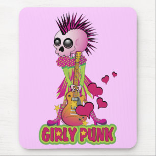 Girly Punk Rocker Mouse Mat