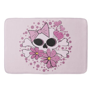 Girly Punk Skull Bath Mat