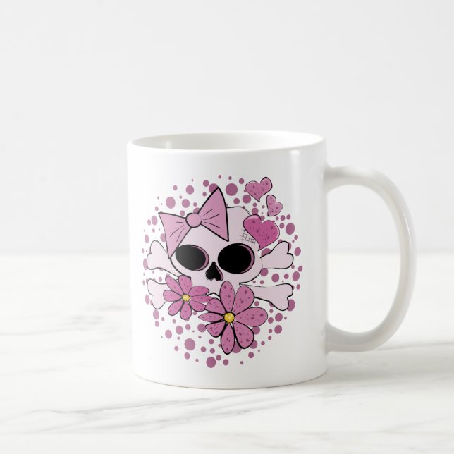 Girly Punk Skull Coffee Mug (Right)