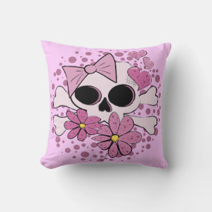 Girly Punk Skull Cushion