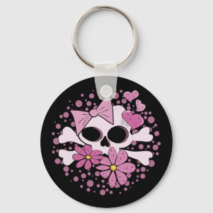 Girly Punk Skull Key Ring