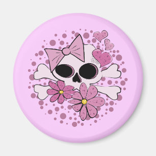 Girly Punk Skull Magnet