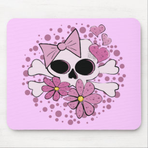Girly Punk Skull Mouse Mat