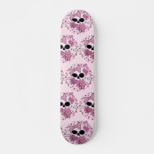 Girly Punk Skull Skateboard (Front)