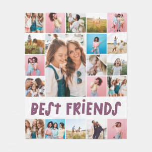 Girly purple 20 photo best friend modern simple fleece blanket