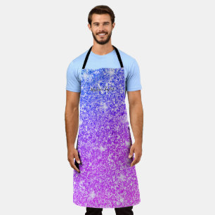 Girly Purple and Pink Glitter Monogram Name    Apr Apron
