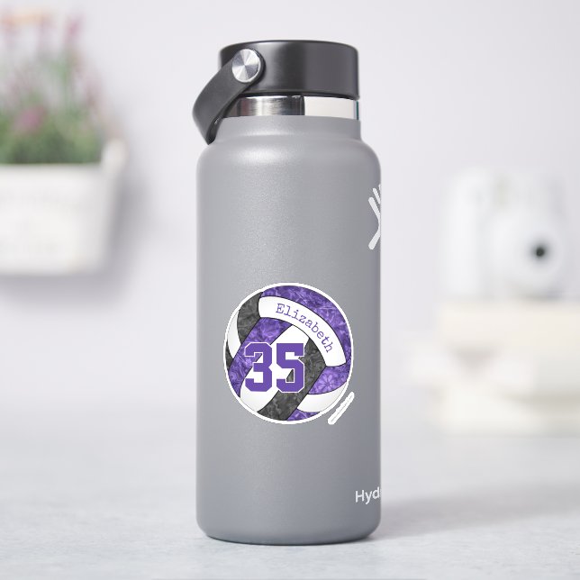 girly purple black volleyball school team colours  (HydroFlask)