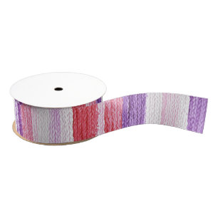 Girly Purple Blush Pink Red Stripes Birthday Grosgrain Ribbon