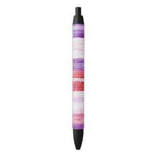 Girly Purple Blush Pink Red Stripes Christmas Black Ink Pen