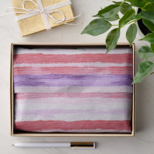 Girly Purple Blush Pink Red Stripes Christmas Tissue Paper