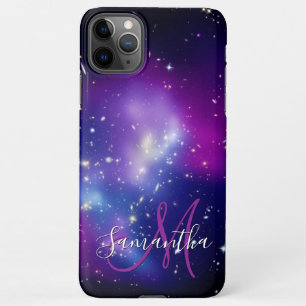 Girly Purple Celestial Photo Monogram iPhone 11Pro Max Case