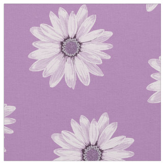 Girly Purple Flowers Pattern Floral Fabric