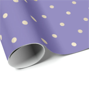 Girly Purple Glam Gold Dots Wrapping Paper