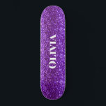 Girly Purple Glitter Glam Bling Modern Skateboard<br><div class="desc">Pretty girly bling skate board for that girly girl.  So cool for all that skating.</div>
