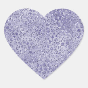 Girly Purple Glitter Glitz Leopard print Heart Sticker