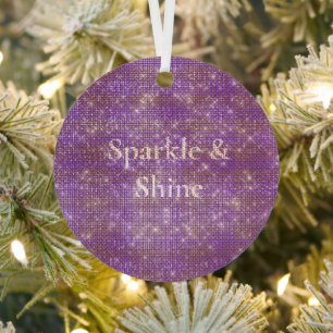 Girly Purple Glitzy Sparkle Metal Tree Decoration